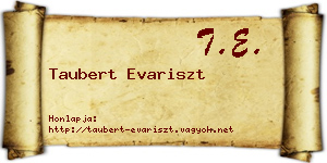 Taubert Evariszt névjegykártya